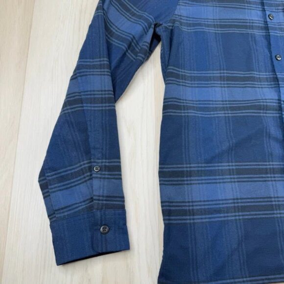 Lululemon Masons Peak Flannel Shirt Mens S Small Blue Long Sleeve Button Up - Picture 3 of 11